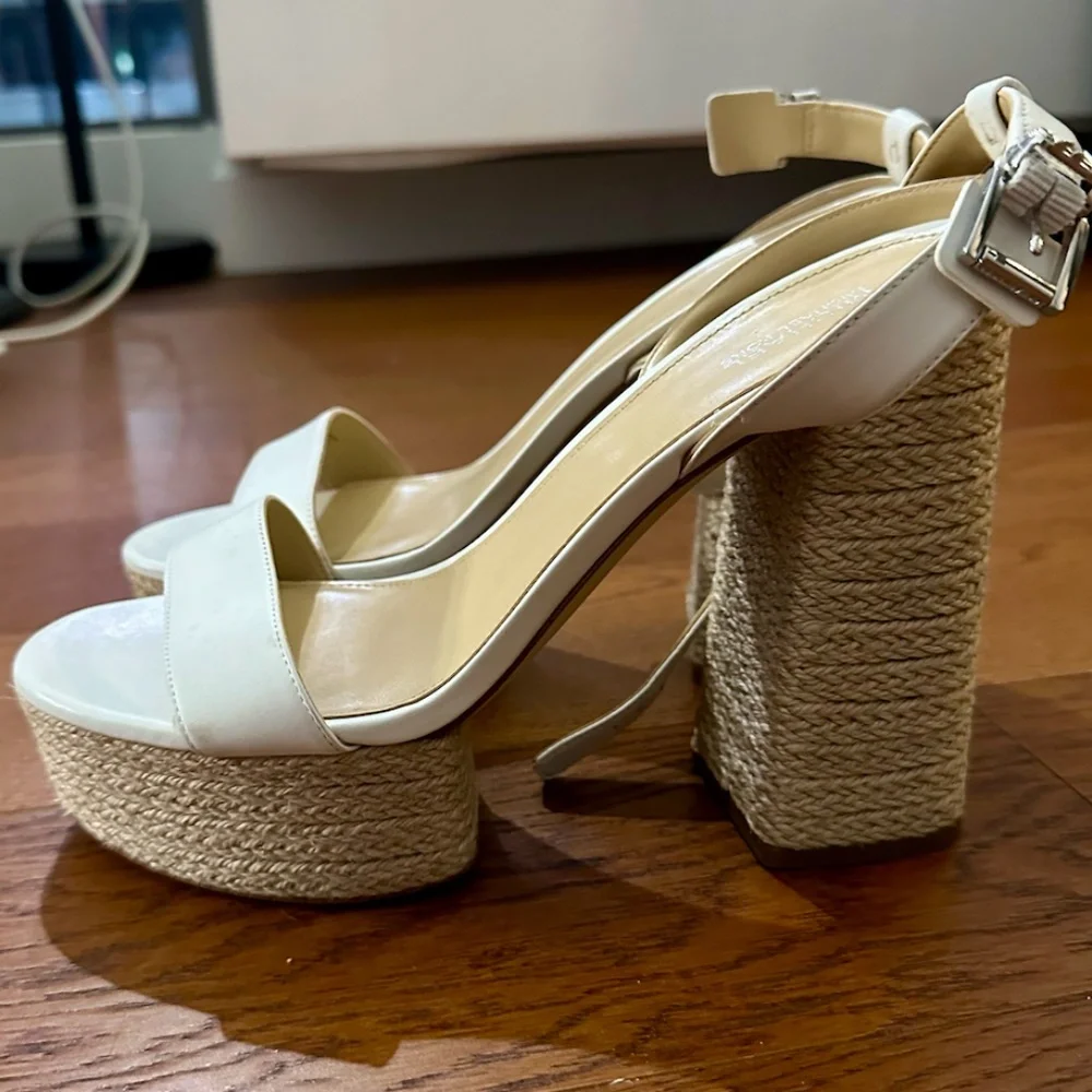 Only worn once! Michael Kors Ashton Espadrille High Heel Platform Sandals - Picture 14 of 14